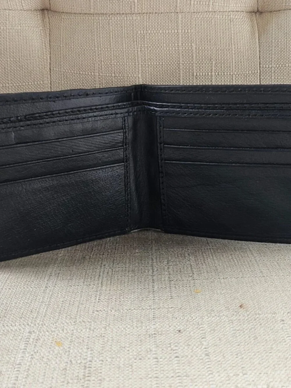 Genuine Hair Fur Wallet Cardholder Black Genuine Leather Billfold Handmade